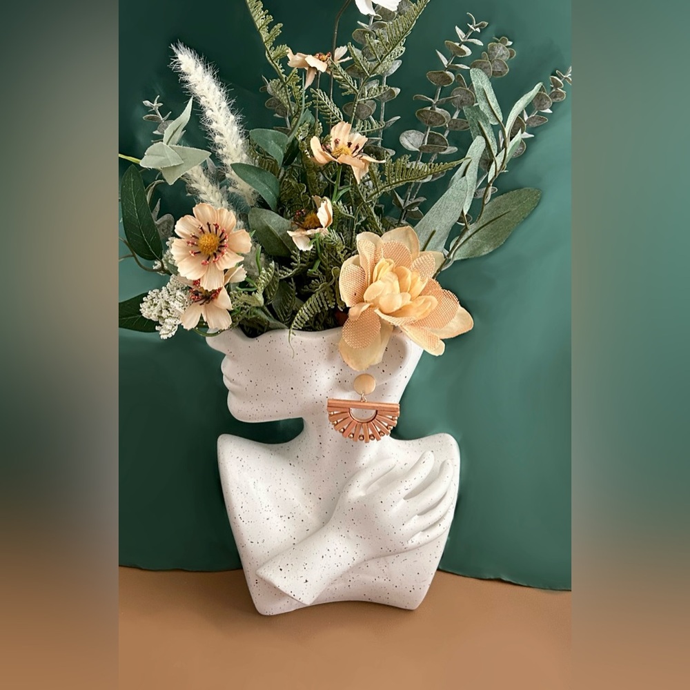 NEW Pink Linen Wood Earrings